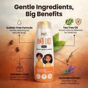 Anti Lice Shampoo 3 in 1 for Kids & Adults | Lice & Nits Removal | Conditioner + Repellent